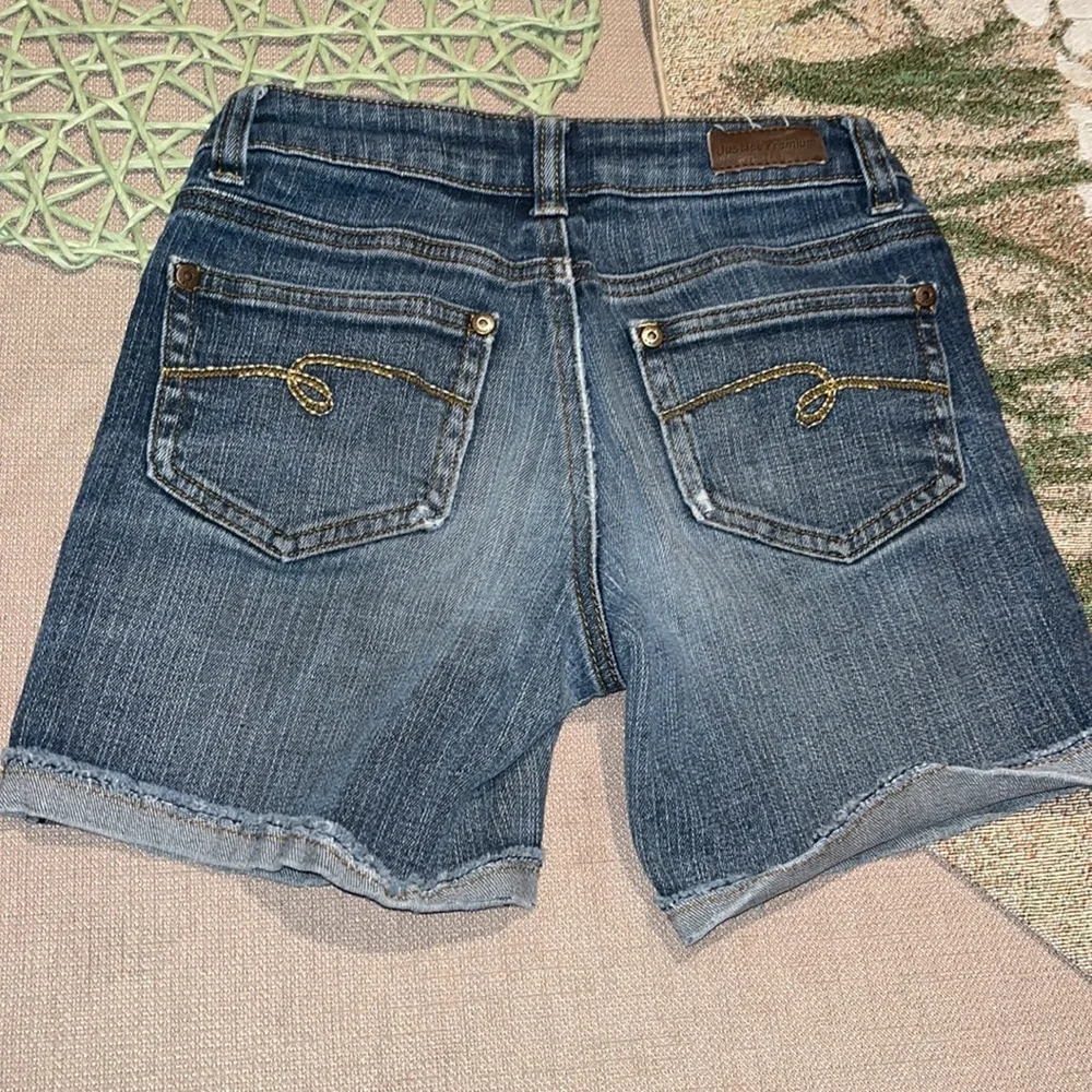 Justice Girls Rolled Bottom Jean Shorts sz 10
